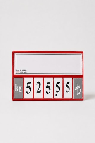 10 Adet - Fiyat Kasetlik Manav Kasap Şarküteri Etiketi Rakamlı Fiyatlık Ayaklı Büyük Boy 123x84 Mm Kırmızı