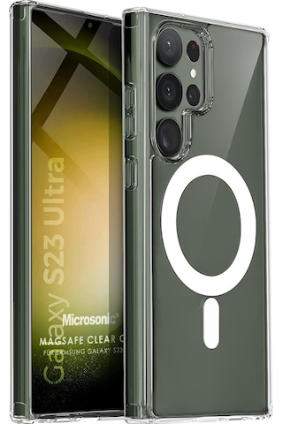 Microsonic Samsung Galaxy S23 Ultra Kılıf MagSafe Clear Soft Şeffaf