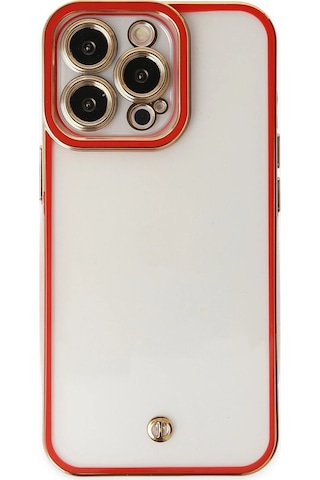 Cosmotex Newface Apple, Uyumlu iPhone 13 Pro Kılıf Liva Lens Silikon - Kırmızı