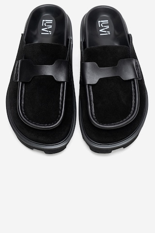 Luvishoes Vela Siyah Süet Hakiki Deri Kadın Terlik Siyah