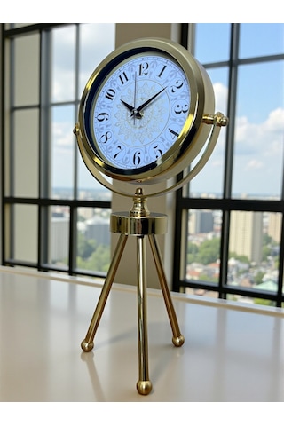 Büro Ev Ofis Hediyesi İçin Golden Prestij Üç Ayaklı Trend Masa Saati Diğer