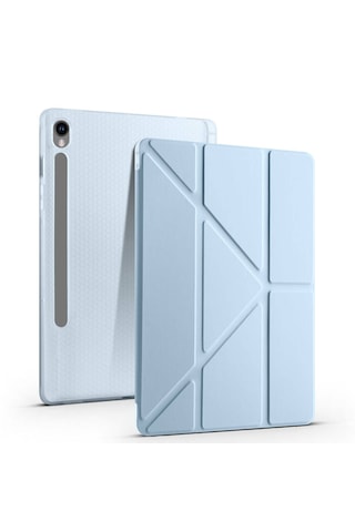Samsung Galaxy Uyumlu Tab S10 Lite Kılıf Tri Folding Kalem Bölmeli Katlanabilir Standlı Pu Deri Yumuşak Kapak Kapaklı Kılıf