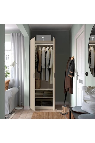 Ikea Gri Sağlam Kapaklı Gardırop 75x60x201 Cm
