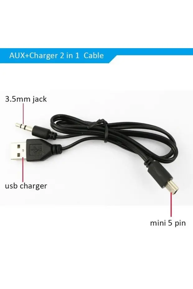 Üniversal Müzik Kutusu Mp3 Mp4 Usb Şarj Ve 3.5mm Aux Kablo Usb To 5 Pin Mini Usb Ses Bombası Kablosu 1pcs