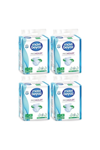 Mavi Beyaz Ped Emici Külot Hasta Bezi M 120'li