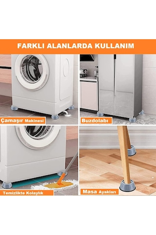 Beyaz Eşya Çamaşır Makinesi Titreşim Önleyici Vantuzlu Ayak - 533280047