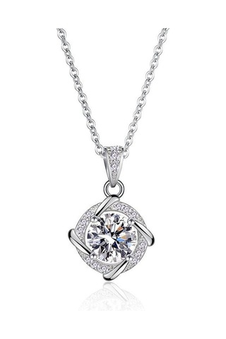 Pembe Bague Ringen 1 Ct Mozanit Kolye Kolye Kadınlar Için En Kaliteli 100% 925 Ayar Gümüş Düğün Parti Gelin Güzel Takı