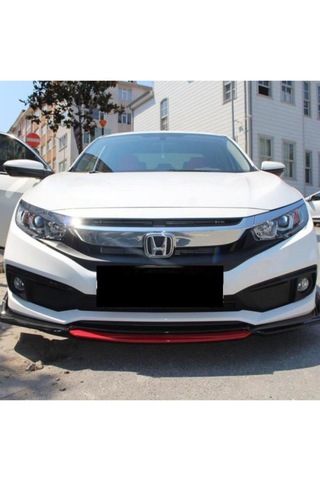 Honda Civic Fc5 Makyajlı Kasa 4 Parça Ön Lip Kırmızı