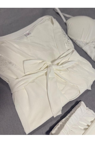 Mh Moony Homewears Kutulu Beyaz Altılı Penye Ultra Lüks Çeyiz Seti Muhteşem Beyaz