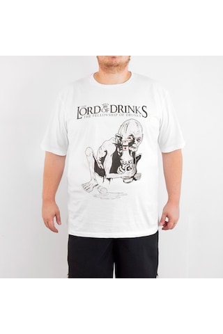 Bant Giyim - Lord Of The Rings 4xl Büyük Beden Beyaz Erkek Tişört Siyah