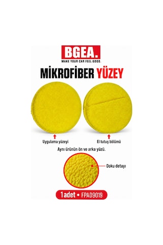 Bgea Sarı Mikrofiber El Cila Uygulama Pedi 1 Adet
