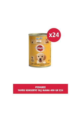 Pedigree Junior Tavuklu Konserve Yavru Köpek Maması 24 x 400 G