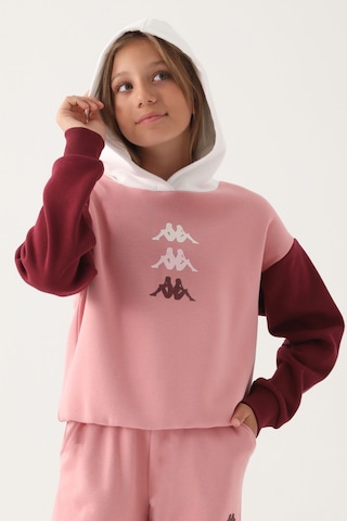 Kappa Pembe Garnili Kol Detaylı Kapüşonlu Kız Çocuk Sweatshirt 5274-41940 Pembe