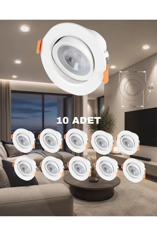 Ct-5204 Akik Led Spot 7w Beyaz Kasa Günışığı - 10 Lu Paket