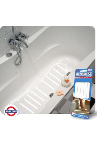 Bosstape Küvet Banyo Islak Zemin Yer Kaydırmaz Bant 19 Mm X 20 Cm