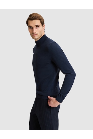Pierre Cardin Lacivert Melanj Slim Fit Basic Kazak 50331459-vr120