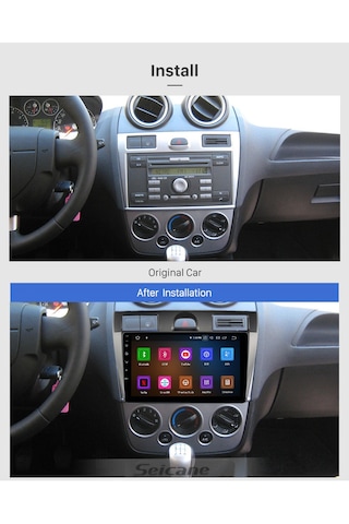 For-x Ford Fiesta-fusion 2006-2008 -9''android Gerçek 2+32 Gb / 4 Çekirdek 1.6ghz / Wıfı 5.0ghz / Bt 5.4-kablosuz Carplay-hd Kameralı-teknik Destekli 9"