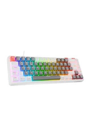 Rampage Yoru Mını Gri-beyaz Type-c Bağlantılı Outemu Red Swich Q Mekanik Gaming Oyuncu Klavye Rgb