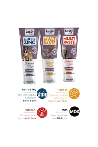 Kedi Malt Paste 100 Gr + Multi Cat Paste 100 Gr + Biotin Paste 100 Gr 3x100 Gr Kedi Malt Paste 100 Gr + Multi Cat Paste 100 Gr + Biotin Paste 100 Gr 3x100 Gr