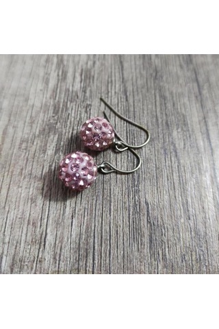 Hdmarketim Şambala Model Swarovski Taşlı Pembe Sallantılı Küpe Çok Renkli