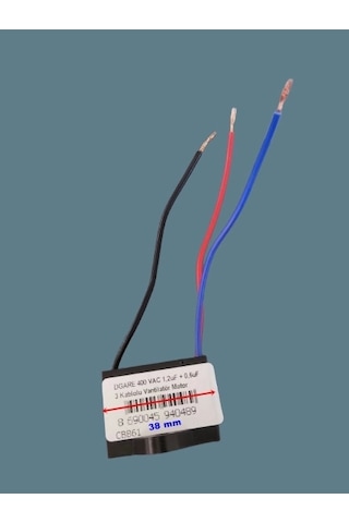 Dgare 400 Vac 1,2uf + 0,6uf 3 Kablolu Vantilatör Motor Kalkış Kondansatörü 50/60hz