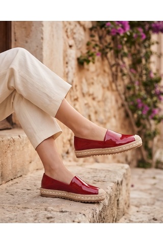 Futsishoes Lucıa Bordo Hakiki Rugan Deri Dikiş Detaylı Kadın Espadril Futsishoes Lucıa Bordo Hakiki Rugan Deri Dikiş Detaylı Kadın Espadril