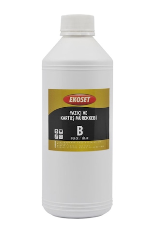 Ekoset Epson Tanklı Yazıcılar için Siyah Uyumlu Mürekkep 1 L