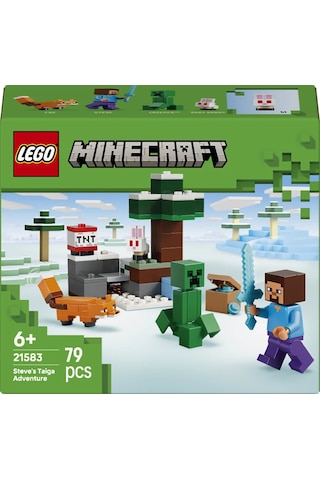 LEGO® Minecraft® Steve’in Tayga Macerası 21583 - 6 Yaş Üzeri Çocuklar için Minifigür İçeren Yaratıcı Oyuncak Yapım Seti (79 Parça)