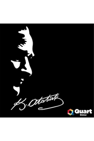 Kemal Atatürk Silüeti Ve Imza Oto Sticker Araba Sticker