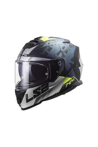 Ls2 Storm 2 Sprinter Full Face Motosiklet Kaskı 66912 Siyah Gri Cobalt