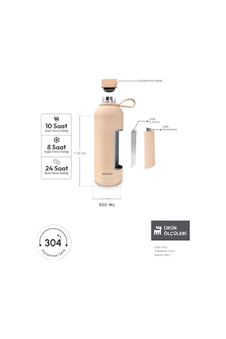 Karaca Aly Soft Touch Çelik Sızdırmaz Termos 500 Ml Somon Pembe