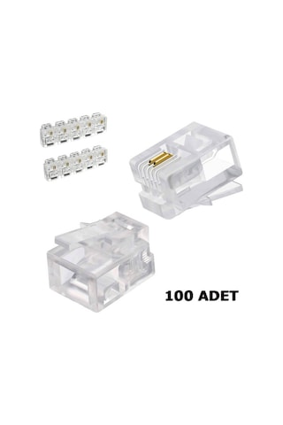 RJ11 Konnektör Jack 100 Adet