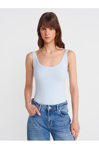 Dilvin 21053 Askılı Bodysuit-açık Mavi Açık Mavi