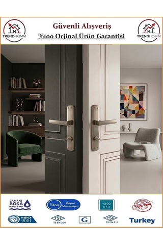 Trendhomm Lama Aynalı - Nikel Saten - Wc Banyo Kapı Kolu - Sol