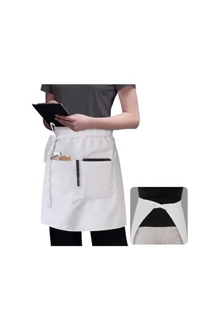 Springsun Restoran, Kafe Ve Bar Personeli İçin Dayanıklı Beyaz Apron - Tek Boyut, Modern Tasarım, Lecke Ve Lekeden Koruma Beyaz