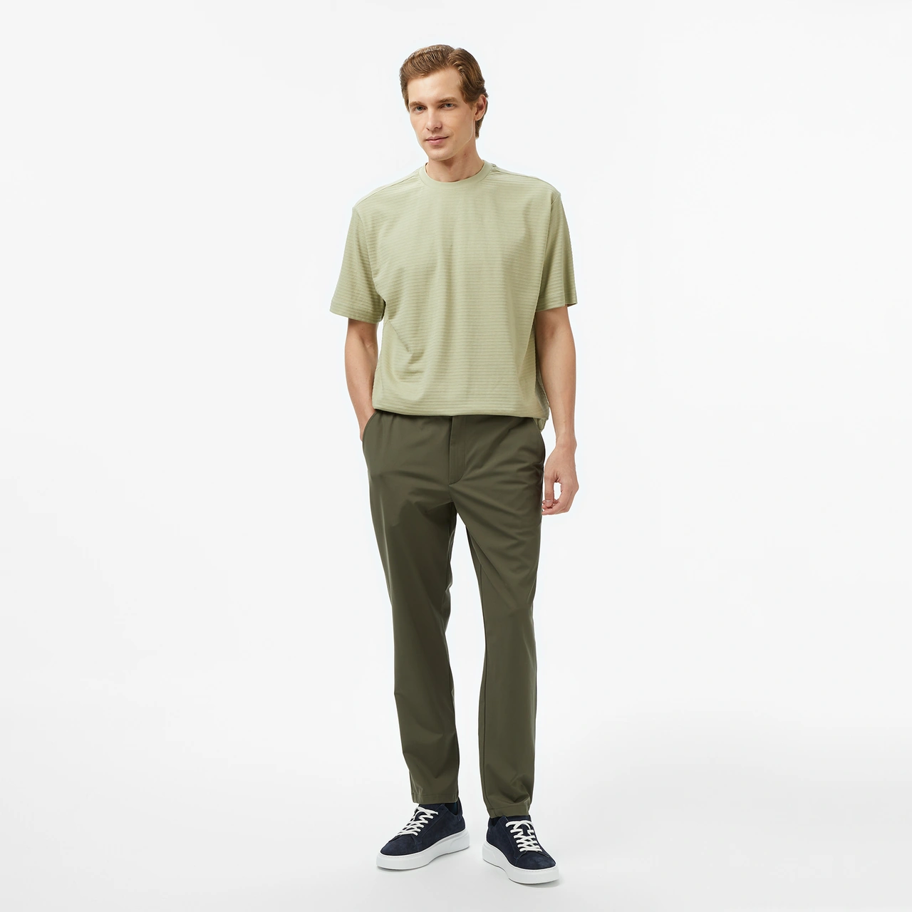 Nautica Erkek Yeşil Regular Fit Çizgili T-shirt Çizgili V55326t Yeşil