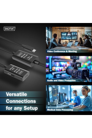 Aktif Usb-c Uzatma Kablosu, 10m 5g, Usb 3.2 Gen1, Usb-c - Usb-c