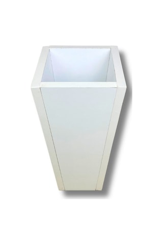 Cihan Çiçekçilik Beyaz Ahşap Mdf Vazo Saksı 19x19x38 Cm Iç Mekan Saksısı Çok Renkli