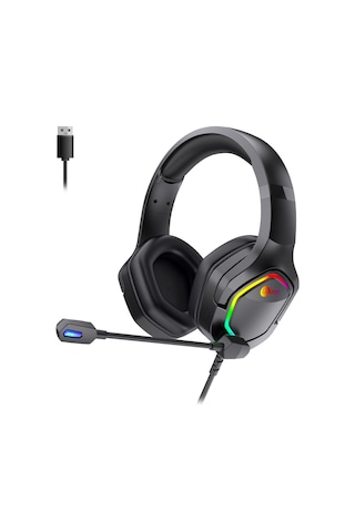 Lecoo HT403 USB Kablolu RGB Mikrofonlu Kulak Üstü Gaming Kulaklık