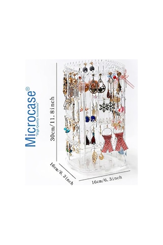 Microcase 360 Derece Döner Başlıklı Takı Aksesuar Organizer Standı Al5459 Şeffaf Diğer