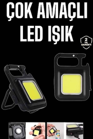 Led Işık Acil Durum Işığı Çok Fonksiyonlu Mıknatıs Özelliği Siyah