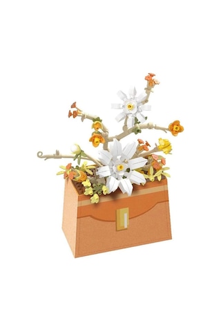 Bloom Boutique Çiçek Çanta Yapım Seti 232 Parça Mini Blok Dıy Model Çiçek Temalı Yapı Oyuncağı