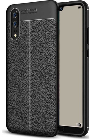 Huawei P20 Kilif Zore Niss Silikon Kapak-Siyah 525285455