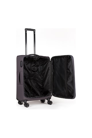 Fossil Unisex Kumaş Orta Boy Ultra Hafif Şifreli Körüklü Kendi Etrafında Dönebilen Valiz 013-02 Füme