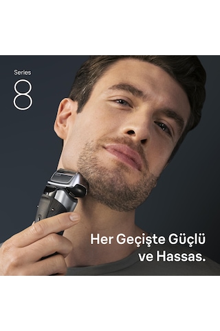 Braun Series 8 Elektrikli Tıraş Makinesi, Islak Ve Kuru, Şarj Standı, 8617s 1 Saat