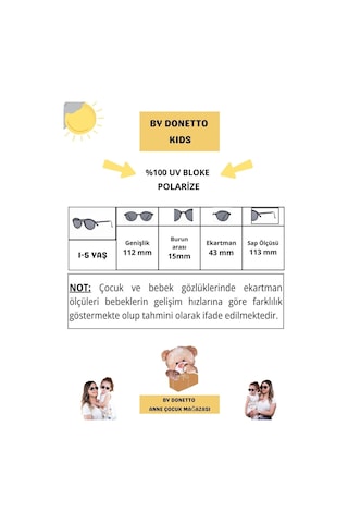 Yeni-unisex 1-5 Yaş Polarize Siyah Çocuk Güneş Gözlüğü Siyah