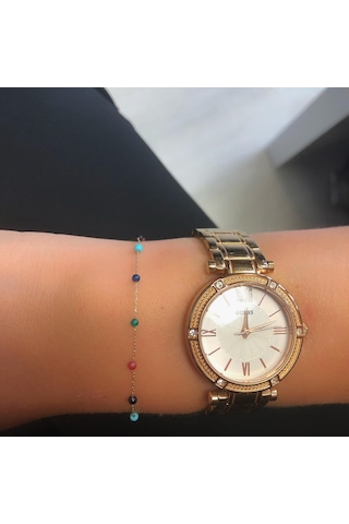 Glorria Altın Sıra Taşlı Bileklik N11.17461 Sarı Altın