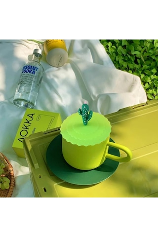 Mucit Home 2 Adet Silikon Isı Koruyucu Bardak Kapağı Sıcak Tutan Silikon Kapak Kupa Bardak Renkli