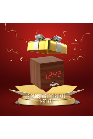 Eastar Ahşap Guguklu Balerin Duvar Saati Hediye Küp Masa Saati Kahverengi