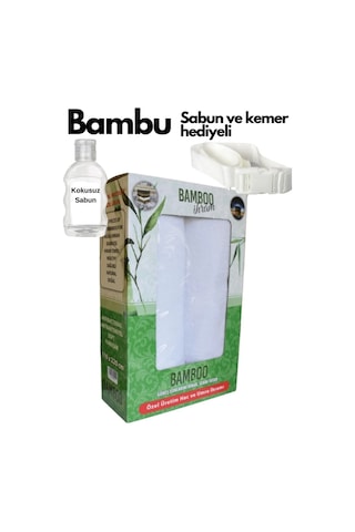 Hac Umre İhramı Bambu 1250gr Kutulu - Kemer Ve Kokusuz Sabun Hediyeli Beyaz